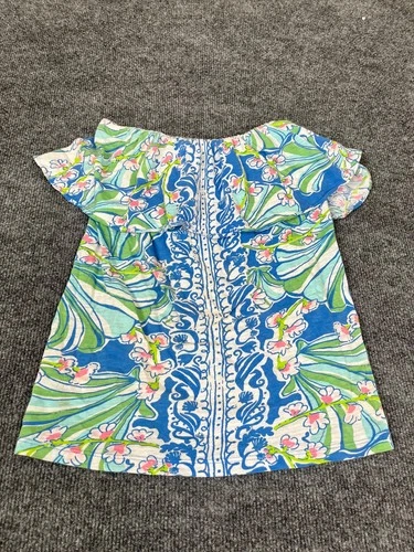 LILLY PULITZER FLORAL  Short Sleeve 100% CottonTEE TOP Size S