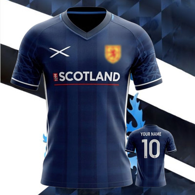 Men's Scotland National Team Style Jersey Custom Name Number Navy Blue Shirt