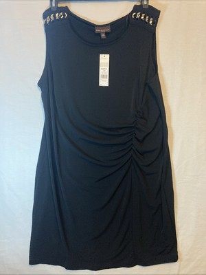 Women s Dana Bushman Blue Black Tie Style Dress