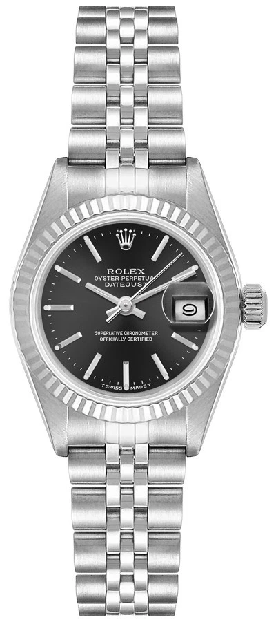 Женские часы Rolex Datejust 26 мм 79174 нержавеющая сталь и золото черный циферблат