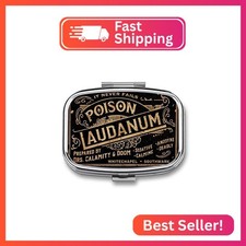 DingRound Metal 2 Compartment Pill Organizer Travel Friendly Portable Compact Pi