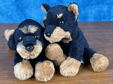 Lot 2 Russ Berrie Yomiko Classics Randy Rottweiler Lay Sit Plush Puppy Dogs