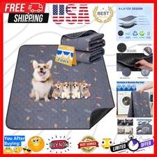 Stylish Leaves Pattern 2-Pack of Large Washable Dog Pee Pads - 36" x 48"