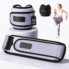 Ankle Wrist Weights for Women Men One Pair of 1/2 Lbs Small 1lb x2, Purple