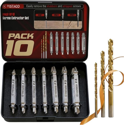 10 Pcs Screw Extractor Set Easy Out Set for Stripped Screws, Broken Bolts and Sc