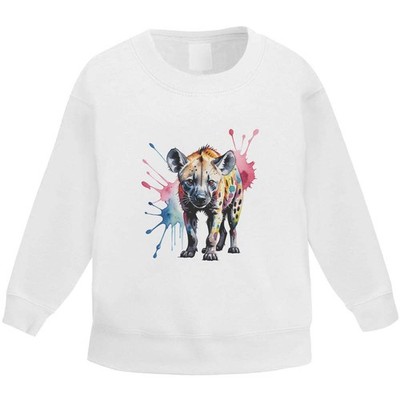 'Colourful Hyena' Kid's Sweatshirt / Sweater / Jumper (KW064066)