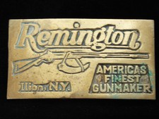 OG03155 VINTAGE 1970s REMINGTON AMERICA'S FINEST GUNMAKER SOLID BRASS BUCKLE
