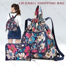 Foldable Large Capacity Travel Backpack Waterproof Drawstring Tote Bag UK