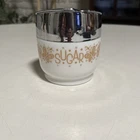 Vintage Gemco Milk Glass Butterfly Gold Pyrex Corning Sugar Bowl Flip Lid USA