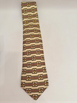 Versace Herren Luxuskrawatte 100% Seide 100% Original Medusa Mäander rot gold