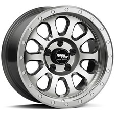 17" RockTrix RT111 Machined Gunmetal 5x5 Wheel Rim 17x9 -12mm, 4.5" Backspace