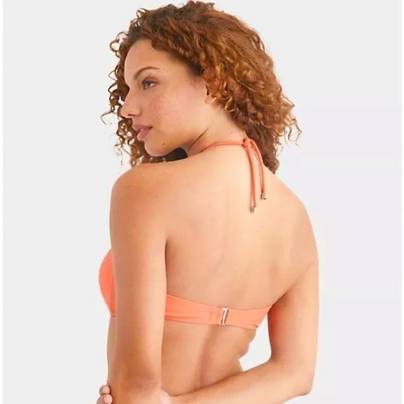 TOMMY HILFIGER Women's RuchedHalter Bikini Swim Top Emberglow - L Clasp New L thumbnail 6