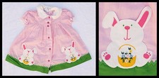Vintage 1990s Youngland Gingham Pink Dress Applique Easter Bunny Button Up 4T