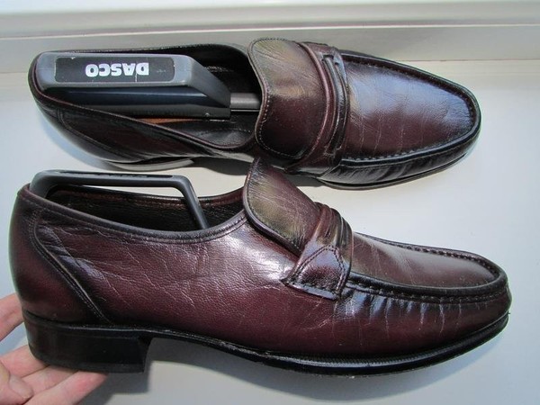 Men Florsheim Heels Burgundy Leather 42