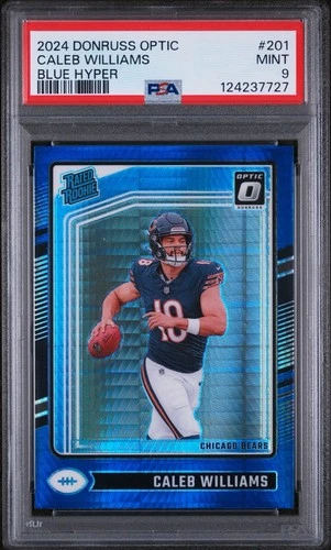 Caleb Williams 2024 Donruss Optic Rated Rookie Blue Hyper #201 Psa 9