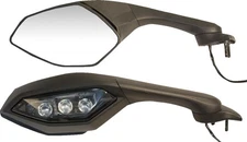 EMGO 20-37502 Mirror - OEM - Replacement - Side View - Cat Eye - Black - Left - 