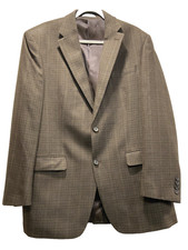 Ralph Lauren Jacket Mens BROWN Houndstooth Check 100 Wool 2 BUTTON Blazer 42L