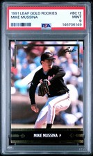 PSA 9 MINT 1991 LEAF GOLD ROOKIES MIKE MUSSINA #BC12 ORIOLES 06149 B310