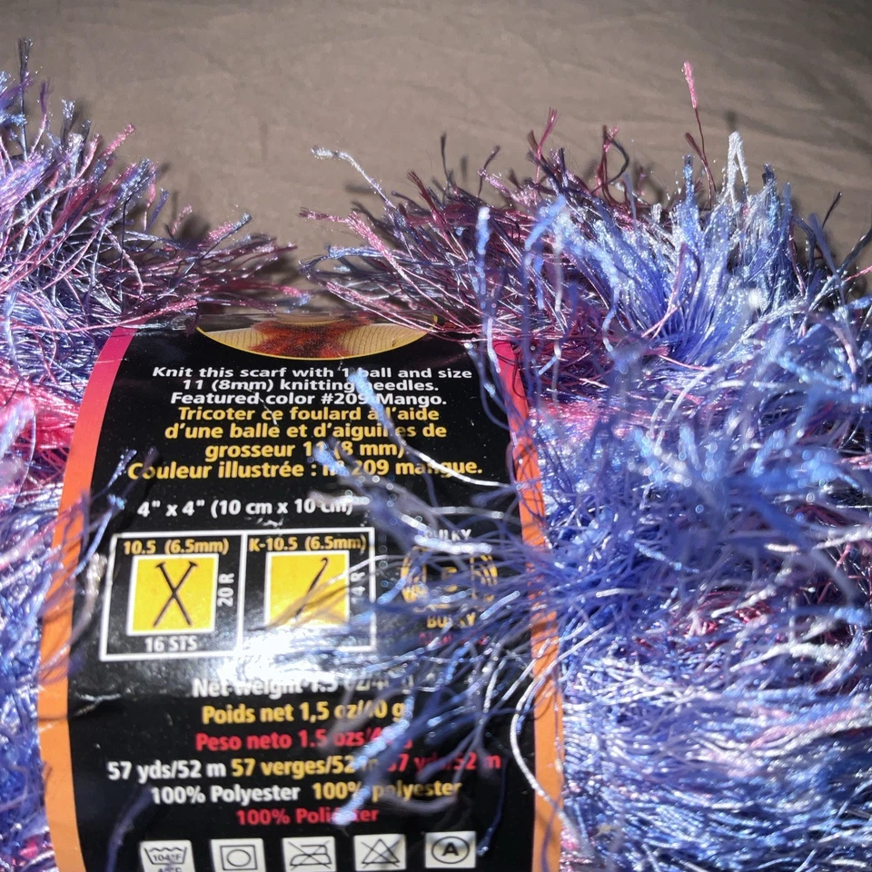 Fun Fur - Lion Brand - PURPLE & PINK "FIJI" - Very Pretty - NEW BULKY 5 - Image 4 of 4