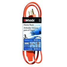 3 Ft. 16/3 Multi-Outlet (3) Indoorlight-Duty Extension Cord with Power Tap, Oran