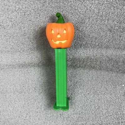 Vintage Pumpkin Head PEZ Dispenser Halloween Made In Hungary Green Stem
