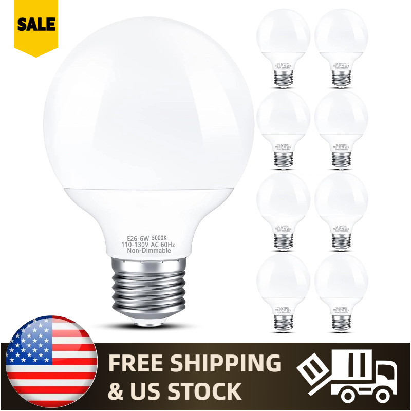 8-pack G25 5000k Daylight 60w Equivalent Non-dimmable