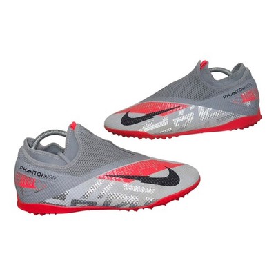 Nike Phantom Vision 2 Academy DF TF ''Metallic Grey Crimson'' UK 10,5 Herren GUC
