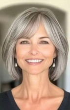 Short Bob Ombre Silver Gray Mix Wigs 100 Human Hair Wigs 13x4 Lace Front Wigs