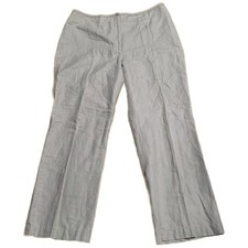 Talbots Heritage Linen Cotton Blend Pants Women's Size 14 Tan Flat Front