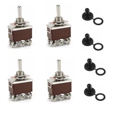 4 Pack Momentary Toggle Switch 12V DC 3 Way 30 Amp DPDT 6 Pin (ON)-Off-(ON) C385