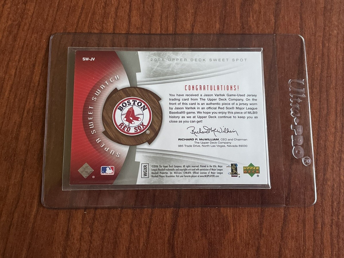 JASON VARITEK #'d /299 2006 Sweet Spot Super Sweet Swatch