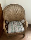 Vintage Retro Bamboo Cane Wicker Chair Tiki