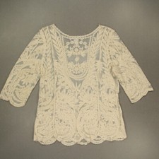 Top Blouse American Rag Cie Blanc Avec Dentelle Et Nœud Devant - Taille M, Neuf Avec étiquettes