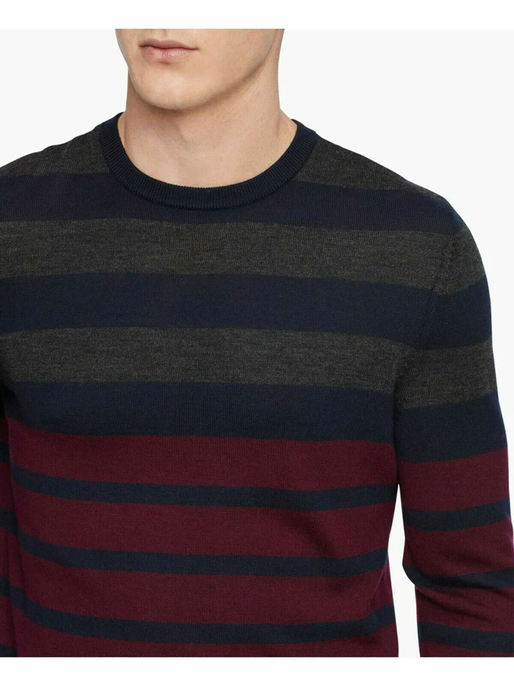 New Calvin Klein Men's XXL Heartwood Colorblock Stripe Sweater - Image 2 of 3