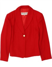 Byblos Womens 1 Button Blazer Jacket It 44 Medium Red Wool Bi02