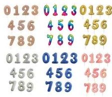 Glittery Cake Candles Number Shaped , 6 Colours Birthday Numbers, Cake Toppers