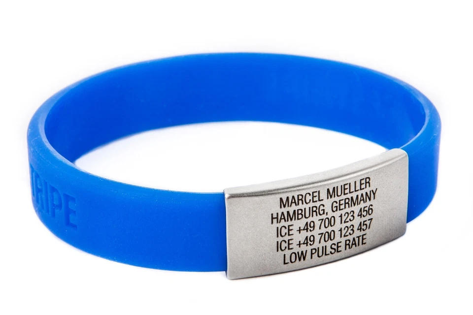 Notfallarmband ID Edelstahl Armband inkl. Gravur nach Wunsch! Sport Medizinische - Bild 2 von 4