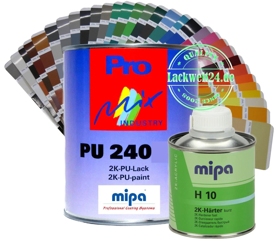 Mipa 2K Lack Landmaschinen (9006) Fendt Felgensilber, Härter kurz, 0,75L Set