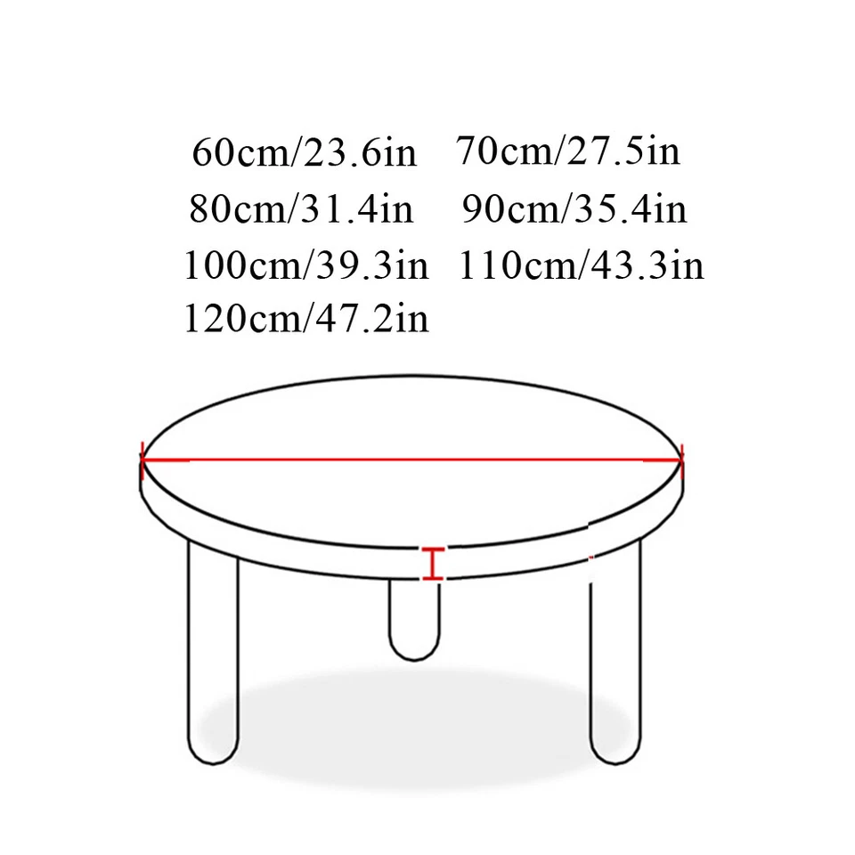 PVC Fitted Round Elastic Tablecloth Transparent Edged Table Covers Waterproof ~ - Image 3 of 4