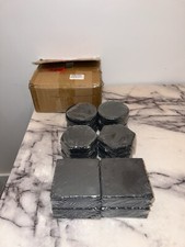 60 PCS Slate Drink Coasters, 4 Inch Black Bla...