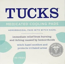 Tucks Medicated Cooling Hemorrhoidal Pads with Witch Hazel 40 Each