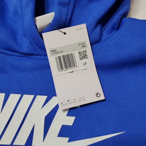 Nike Blue Hoodie Unisex XS 6-7 Azul NWT Boys Girls - Picture 3 of 13
