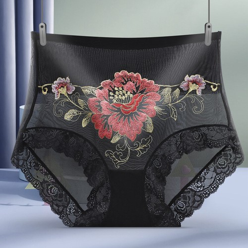 Damen Print Unterwäsche High Waist Unterhose Spitze Slip Baumwolle Schlüpfer Höschen - Bild 24 von 27