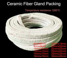 6mm-35mm Square White Ceramic Fiber Gland Packing Cord Rope Seal For oven doors