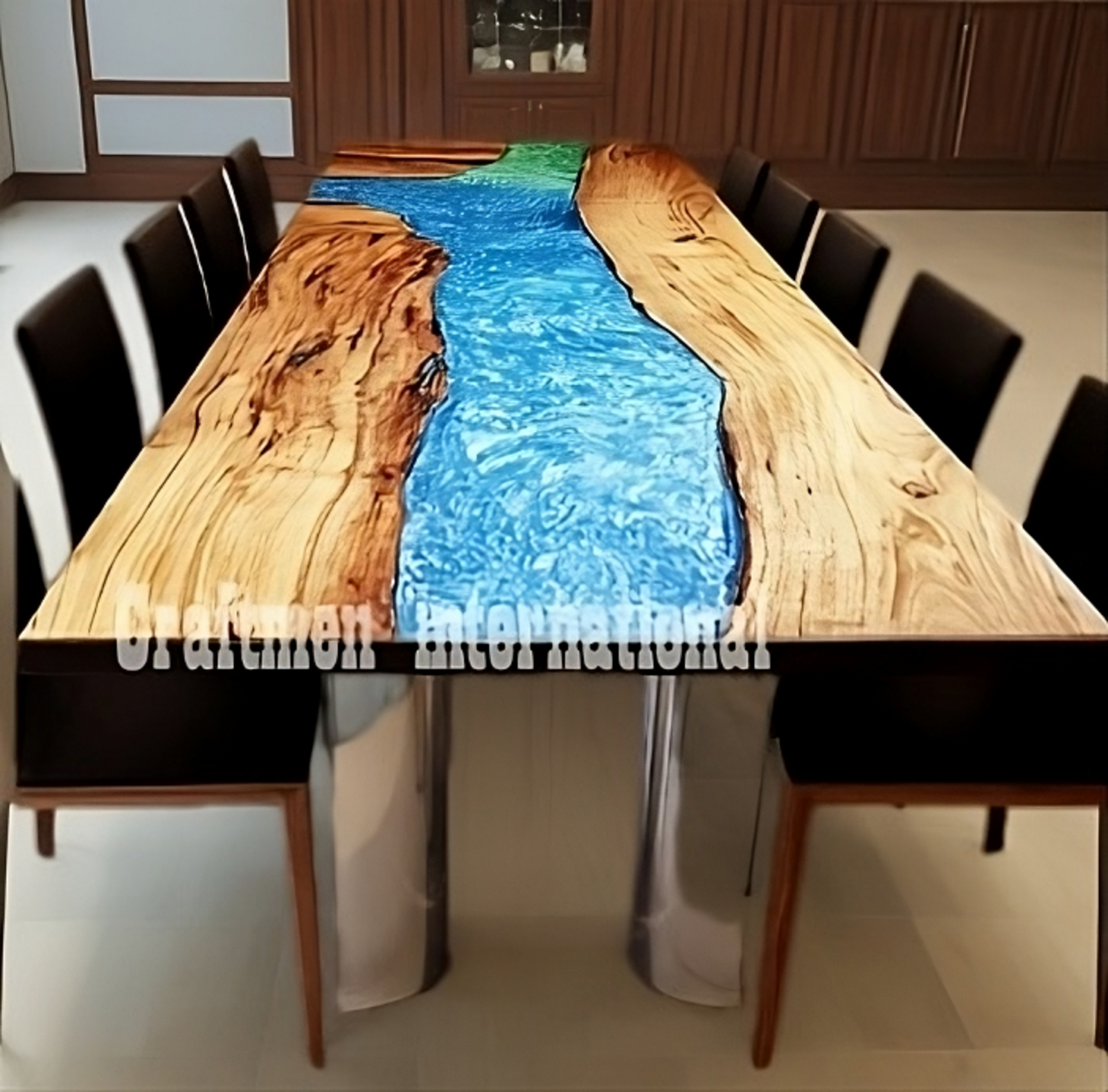epoxy table top, dining table top, home decor Furniture, Live edge Wood table