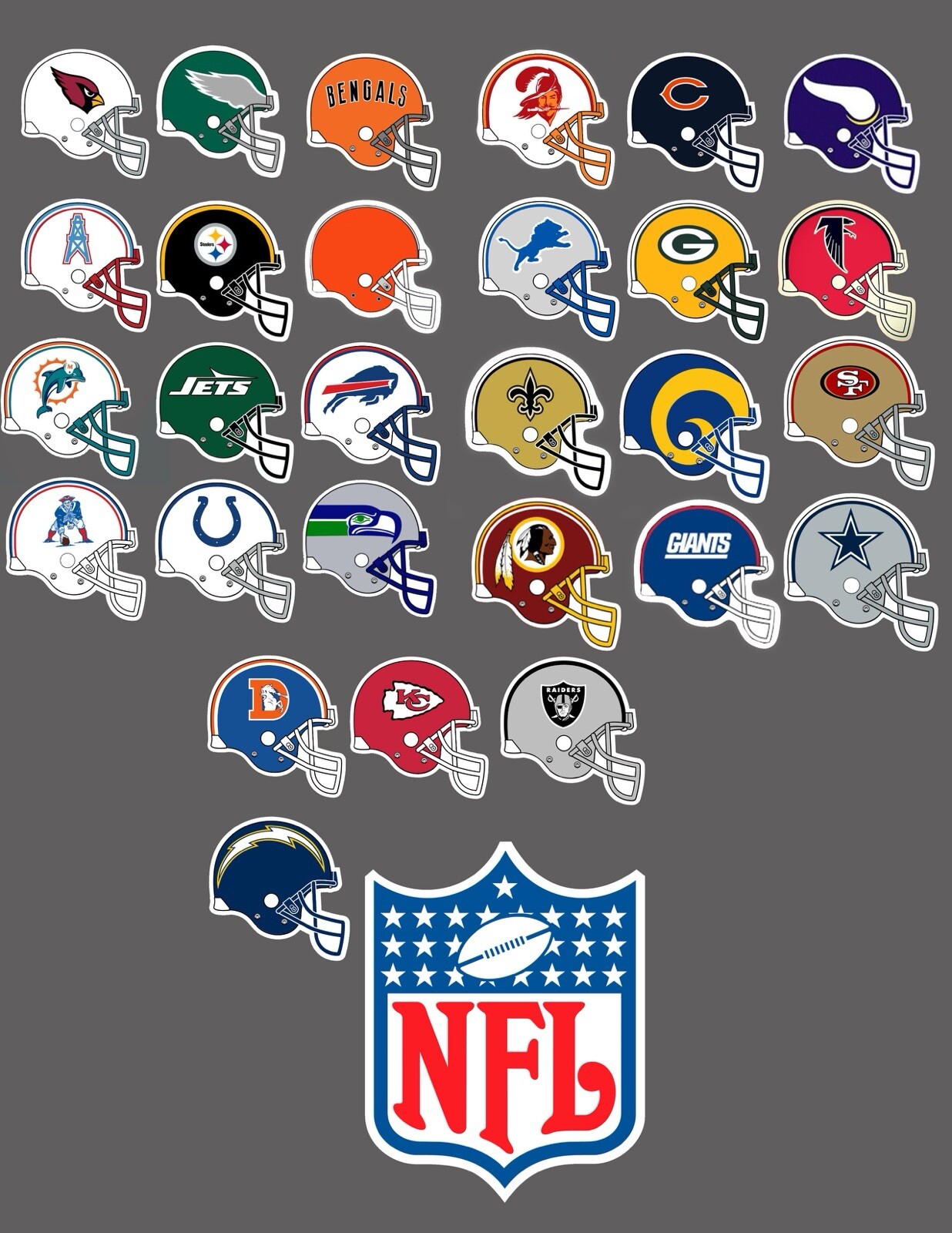 NFLオールドスクール ミニヘルメット ステッカー セット