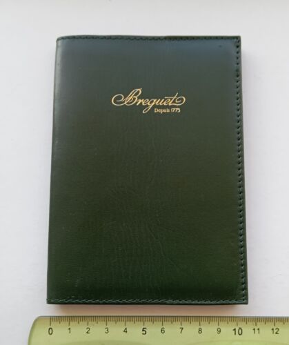 BREGUET Green Leather Wallet Cover Custodia