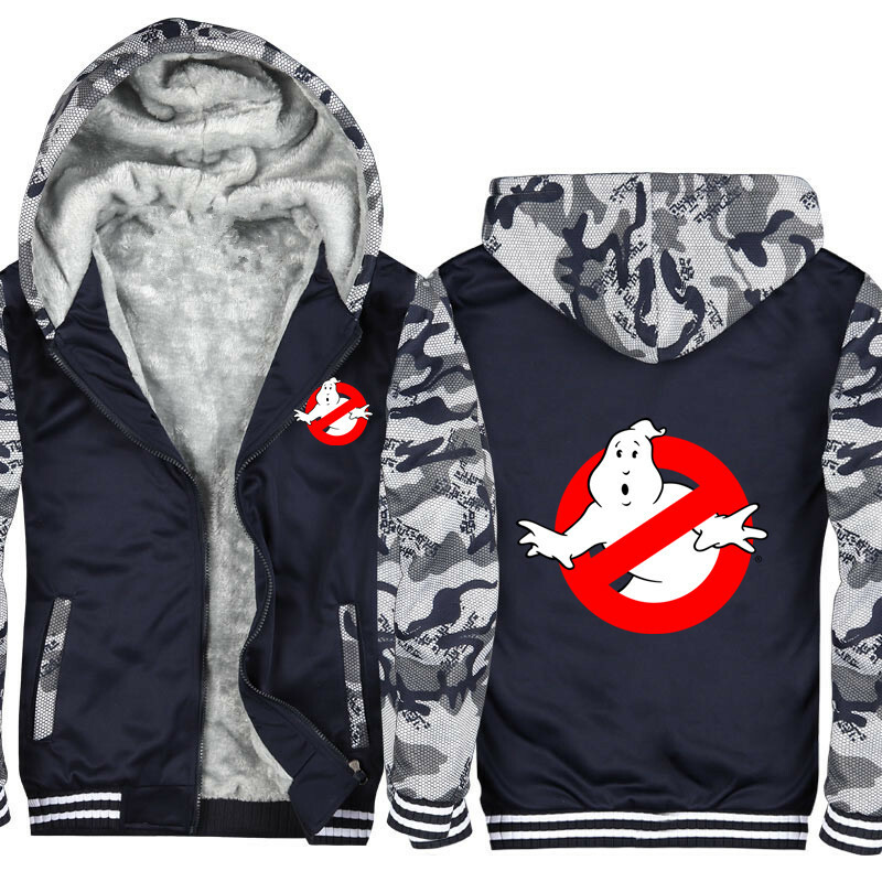 Ghostbusters Fleece Hoodies Mens Sweatshirt Winter Warm Thick Camouflage  Jacket | eBay