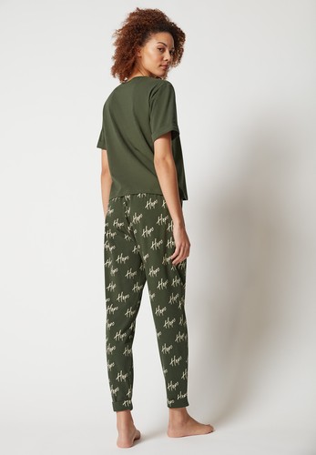 Skiny Damen Pyjama lang Night in Skiny Baumwollmix Rosin Green 36 38 40 42 44 - Bild 6 von 7