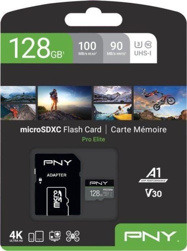 Zestaw PNY R100/W90 microSDXC Pro Elite 128GB, UHS-I U3, klasa 10 - Zdjęcie 2 z 2